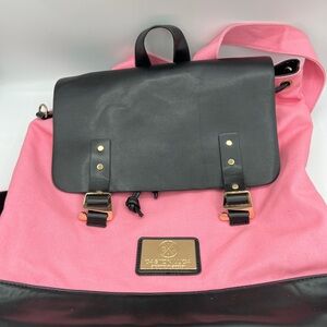 Black and Pink Backpack with Gold Accents